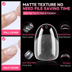 UNA GELLA pre-buffed nail tips simplify application and reduce filing