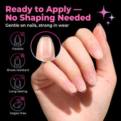 UNA GELLA pre-etched tips simplify alignment for a neat manicure every time.