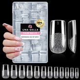 UNA GELLA clear square tip nails for easy at home application