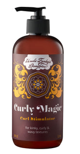 Uncle Funky's Daughter Curly Magic bottle pump for easy, mess-free curl definition.