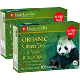 Uncle Lee's Organic Green Tea Bags pack for easy, fresh brews at home.