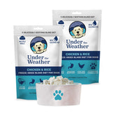 Under the Weather Bland Diet chicken and rice 6oz pack front, easy-to-serve for sensitive stomachs.