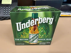 Underberg 20 ml bottle close-up highlighting compact single-serve design