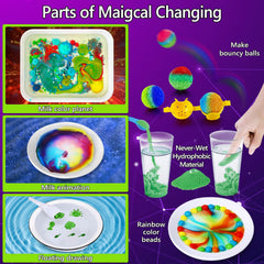 UNGLINGA 272 Experiments rainbow walking water demonstrates color changes in action.