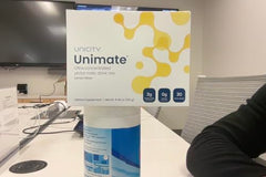 Unicity Unimate lemon-ginger box front highlighting 30 sticks.