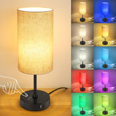 Unicozin table lamp with beige shade and sturdy base for stable bedside lighting.