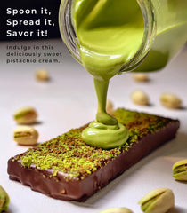 UNIQBITE Pistachio Cream ingredients include pistachios and natural oils for balanced flavor