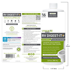 Close-up of Unique RV Digest-It+ label highlighting digestion power.