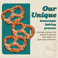 Unique Snacks Extra Salt Splits Pretzels non-GMO, all-natural ingredients highlighted