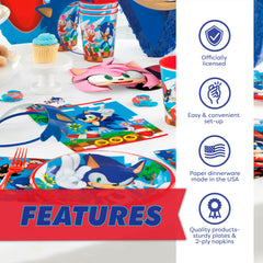 Unique Sonic party bags sized 7.25 by 8.25 inches for easy gifting.