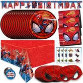 Unique Spiderman table cover provides a clean, ready-to-use party surface for a superhero celebration