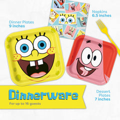 Unique Spongebob 7-inch plates for snacks and desserts.