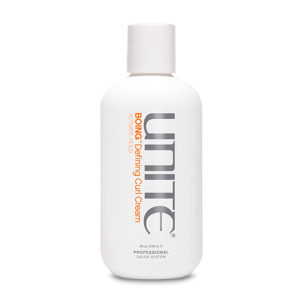 UNITE BoING Defining Curl Cream bottle for defined curls with light hold.