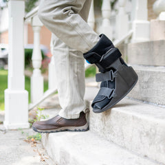 United Ortho Short Air Cam Walker boot right side view highlighting durable uprights