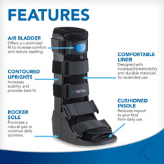 United Ortho USA14107 Air Cam Walker rocker sole promotes natural walking during recovery.