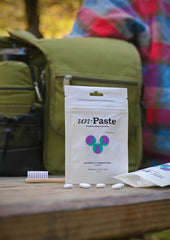 Unpaste toothpaste tablets xylitol-free formula for a gentler mouthfeel.