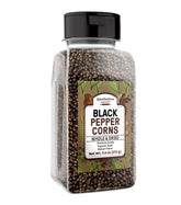 Unpretentious whole peppercorns closeup showing fresh-ground potential.