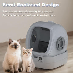 UPFAS self-cleaning litter box demonstrates ultra-quiet operation for a peaceful home.