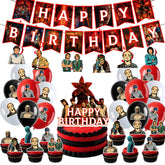 UPFSHW Stranger 5 banner creates a vibrant birthday party backdrop.