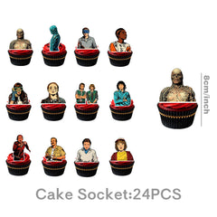 UPFSHW Stranger 5 cupcake toppers decorate treats with themed charm.