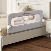 UPGOGO folding bed rail for toddlers with reinforced anchor system for secure sleep.