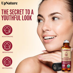 UpNature Beauty castor oil roll-on application enables mess-free daily use.