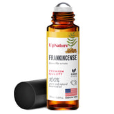 UpNature Frankincense Roll-On, compact design for on-the-go calming aroma.