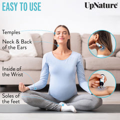 UpNature Peppermint Roll-On cap close-up highlights secure, travel-friendly design.