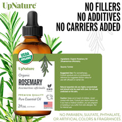 UpNature Rosemary Oil applied to scalp for nourishing hair and healthier shine