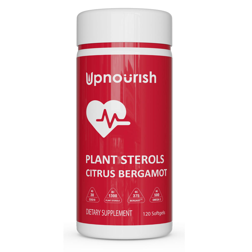 UpNourish bergamot softgels bottle with citrus aroma for daily vitality
