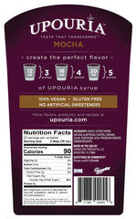 Upouria Mocha Coffee Syrup pack of 2 bottles for households.