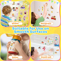 Uranus&No.1 Waterproof foam stickers wipe away cleanly.