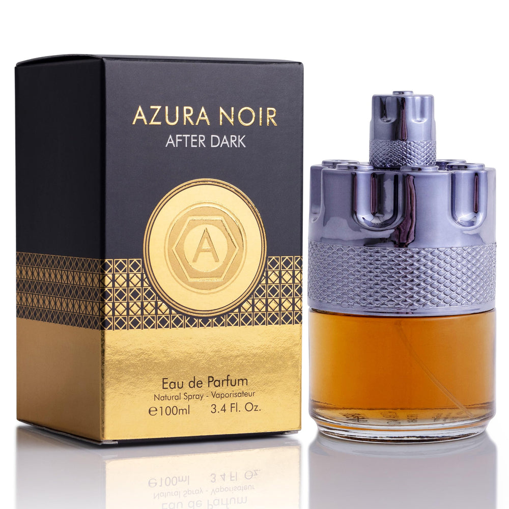 URBAN COLLECTION Azura Noir After Dark bottle front view highlights modern elegance and long-lasting scent.