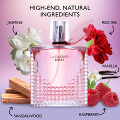 URBAN COLLECTION La Vida Bella Roses cap close-up showing elegant packaging
