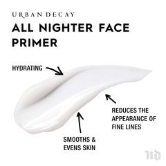 Urban Decay All Nighter Primer swatch shows a sheer, hydrating texture.