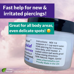 Urban ReLeaf Piercing Relief rosemary sprig suggests herbal notes for calming care.