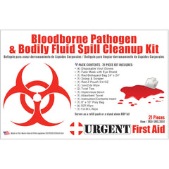 Urgent First Aid extra PPE and gown included for enhanced protection during cleanup