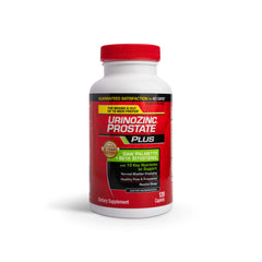 Urinozinc saw palmetto capsules illustrating traditional prostate support ingredients.