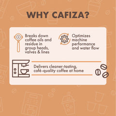 Urnex Cafiza powder dissolving action ready for backflush cleaning in espresso equipment.