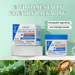 URQT foot care application on feet shows softening and comfort.