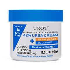 URQT 42% Urea Cream texture close-up for exfoliation and hydration.