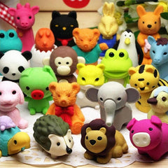 URSKYTOUS 35Pcs Animal Erasers puzzle toys for desks and pencil cases