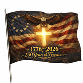 US 250 Flag double-sided design for clear readability in outdoor spaces.