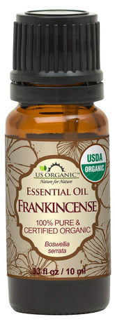 US Organic Frankincense oil bottle for aromatherapy and premium skin care