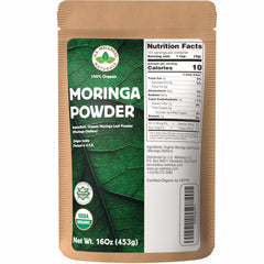 US Wellness Naturals Moringa leaf-only powder for smoothies.