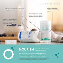 USANA Cellsentials blister pack showing 28-day supply and organized dosing for a simple daily routine