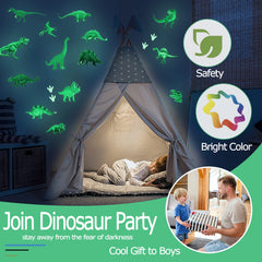 USGOO Glow in the Dark Dinosaur footprints guide nighttime play and storytelling.