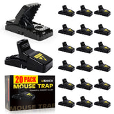 USKICH 20-pack indoor mouse traps, reusable and durable for pest control.