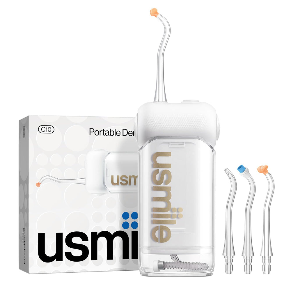 usmile C10 portable water flosser in compact design for travel-ready cleaning