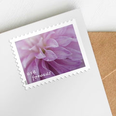 USPS Dahlias Forever yellow dahlia close-up adds cheerful tones to envelopes